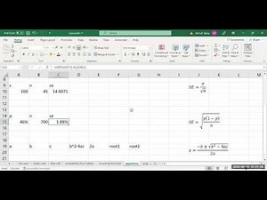 Using Excel to evaluate mathematical and statistical formulas
