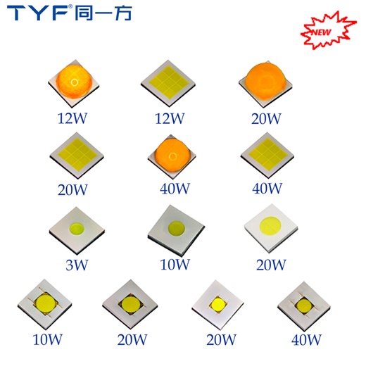 TYF New Product Ceramic White Light SMD LED Power 3W 10W 12W 20W 40W RA 70 80 90 95 Optional for Indoor and Outdoor Lighting,etc