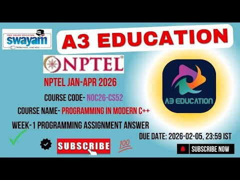 NPTEL Programming in Modern C++ Week 1 Programming Assignment Answers | noc26-cs52