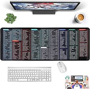 Quick Key Super Large Anti-Slip Keyboard Pad - with Office Software Shortcuts Pattern, Quick Key Super Large Anti-Slip Keyboard Pad, Office Software Shortcuts Mousepad, Shortcut Keyboard Mat