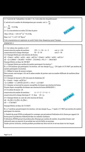 📘🟢Contrôle N°2⬜ nucléaire 🟣 Transformation qui s'effectuant en deux sens👆🏻 🔴 2bac sc physique SM/SVT 💫 Physique chimie ✨الفرض المحروس الثاني 🥇لمادة الفيزياء و الكيمياء ✅ للسنة الثانية باك علوم تجريبية و علوم رياضية ☎️Pour nous contacter :06 96 74 02 42 📱 Groupe WhatsApp à rejoindre : https://chat.whatsapp.com/Ko10AZYEqEd61TYaD4A6Ql #ريلز #maroc #cours #physique #التناقص #الاشعاعي #decroissance #radioactive #2emebac #energie #viral #متابعين #resume #mase #noyaux #controle #semestre1 #exe