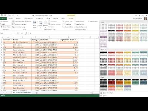 Microsoft Excel 2013 Tutorial - 9 - Working with Tables