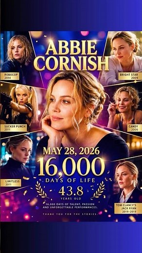 🎬 ABBIE CORNISH IS 16,000 DAYS OLD TODAY?! 😳👇