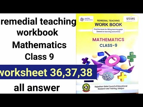 Class 9 maths remedial teaching workbook 2025-26 English medium worksheet 36,37,38 answer