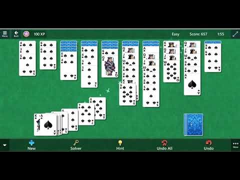 Microsoft Spider Solitaire, Easy, Fireworks Ending, September 6, 2026