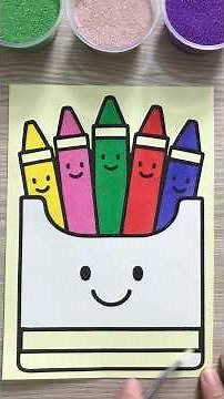 Pencil box sand painting tutorial #sandpainting #pencil #shorts #tomautranhcat #chimxinhchannel