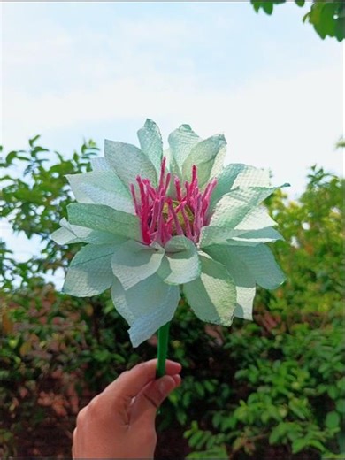 How to Make a Dahlia Flower| Diy Blue Dahlia Tutorial #shortsviral #diy #rose #craft #art#aesthetic