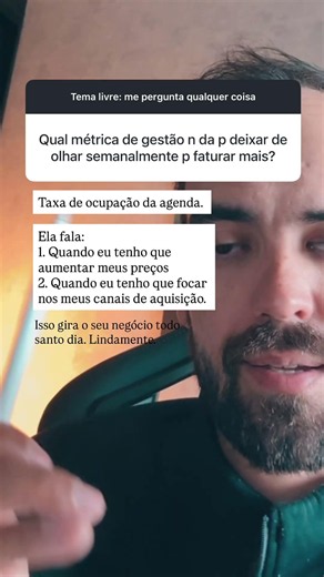 Qual métrica de gestão acompanhar semanalmente para faturar mais?