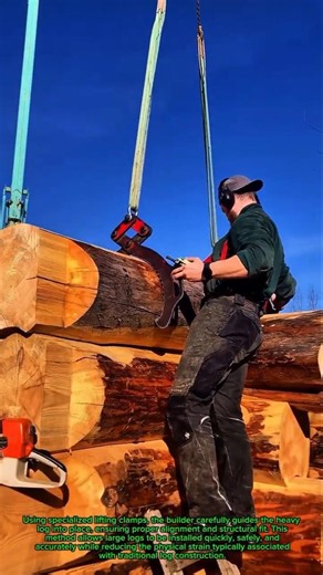🔥 Massive Log Cabin Build! Precision Crane Placement of Heavy Timber Logs