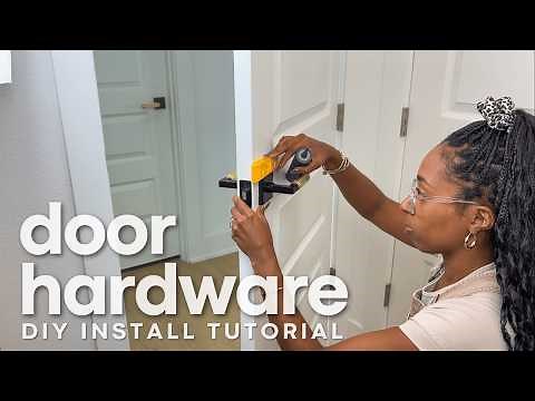 upgrade your doors with all new hardware! | DIY door knob, hinge, & doorstop install tutorial!