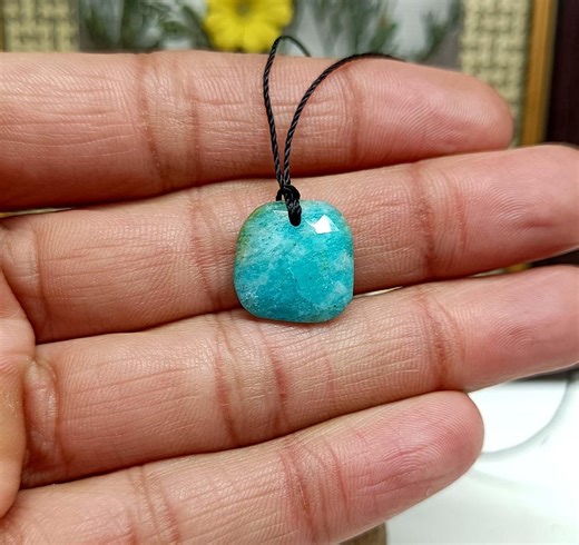 Amazonite Gemstone Pendant Necklace: Healing Chakra Jewelry, Stone of Happiness and Energy, Healing and Chakra Balancing, Polished Amazonite - Etsy