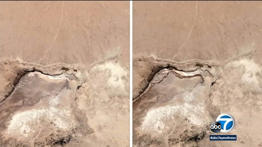 BEFORE AND AFTER PHOTOS: Massive crack opens in earth after Ridgecrest earthquake
