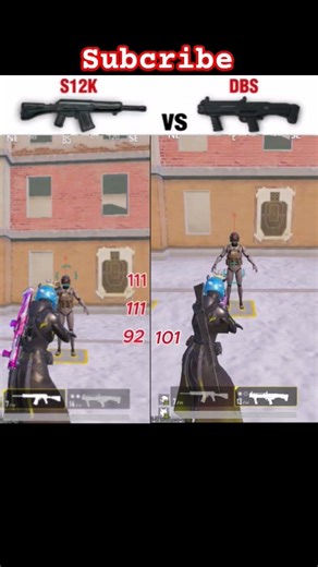 S12K vs DBS damage test 😱 #pubg #pubgtipsandtricks