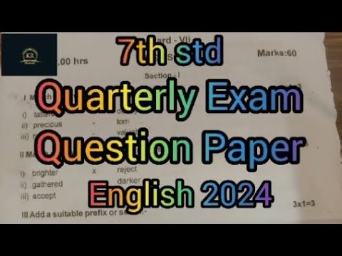 #7th english quarterly exam question paper2024 #7th english quarterly question paper 2024 #7th 2025