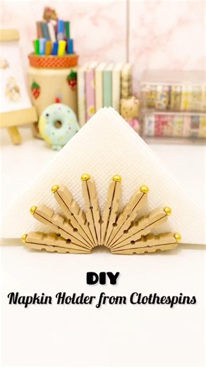 DIY Napkin Holder Using Clothespins | Easy Home Decor Craft #diy #kitchendiy #napkinholder #easydiy