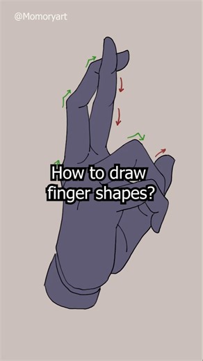 How to draw finger shapes?🎨 #shorts #drawingtips #animeart #digitalart #momory摸摸哩