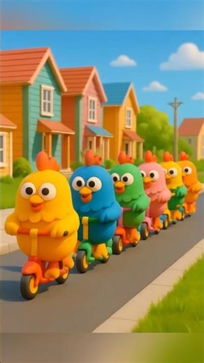 Colorful Hens on a Fun Ride - #hen #adorable #cute