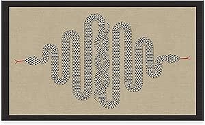 RUGGABLE x Jonathan Adler Washable Modern Area Rug – Venom Neutral 3x5, Stain-Resistant, Non-Slip – Small Machine Washable Rugs for Living Room, Bedroom, Hallway, Entryway & Office–with Standard Pad