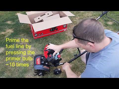 Unbox and How to Assemble and Start a Craftsman Cultivator / Tiller 25cc