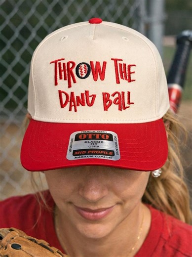 Custom Embroidery Baseball Hat, Funny Baseball Hat, Throw the Dang Ball, Funny Baseball Cap, Structure Hat, Gift for Mom, Baseball Mom Hat - Etsy