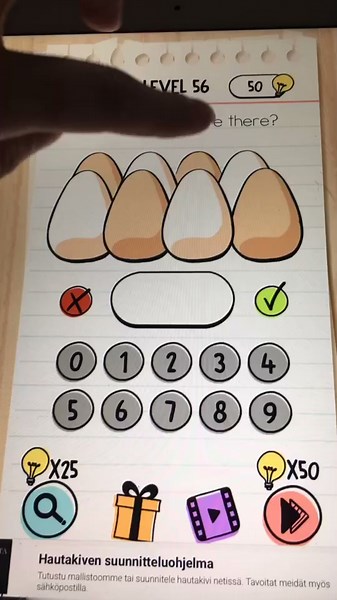 Brain Test Levels 56 and 57 Solutions