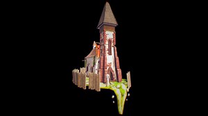 Monastery building diorama - 3D model by stefanWilliamsC