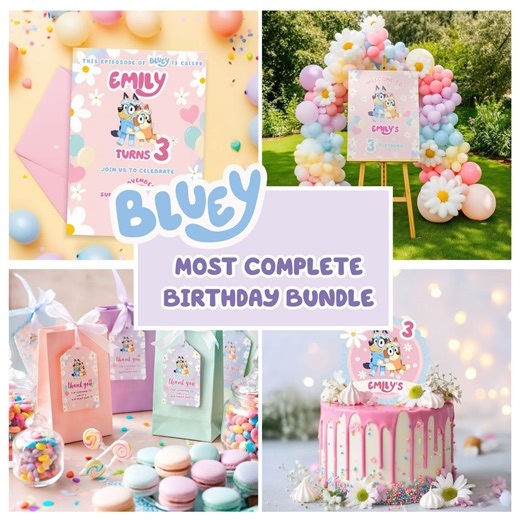 Blue Dog Theme Party Pack,birthday Party Favor Kit,party Decorations,printable Party Decoration Set, Editable Blue Dog Party Supplies,bundle - Etsy