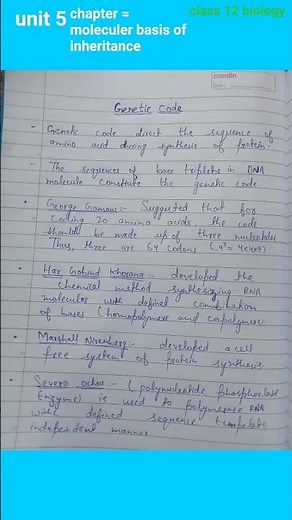 class 12 biology topics genetic code # chapter molecular basis of inheritance