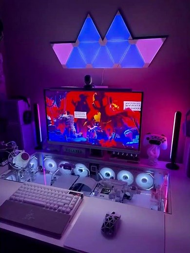 White PC Build With RGB That Hits Different #custompc #gamingsetup #aesthetic