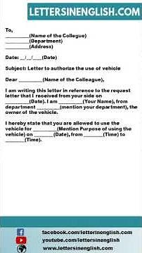 Authorization Letter for Vehicle