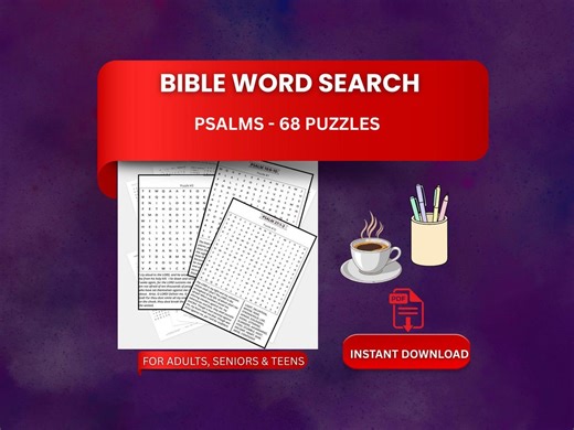 Book of Psalms Word Search: 68 Printable Puzzles for Adults & Seniors (PDF Download) - Etsy