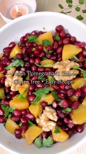 Healthy Pomegranate Salad This gluten-free salad is a great way to start a hearty and delicious lunch. Full recipe here: https://eveganrecipes.com/pomegranate-salad/ #eVeganRecipes #vegansalad #veganrecipes #salads #pomegranate | Vegan Recipes