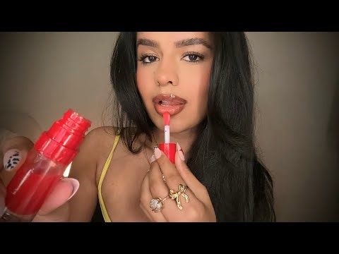 ASMR~ Trying ALL My Lipglosses (Mouth Sounds, Tapping, Gloss Pumping) 💋Pt1