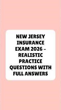 New Jersey Insurance Exam 2026 – Realistic Practice Questions with Full Answers