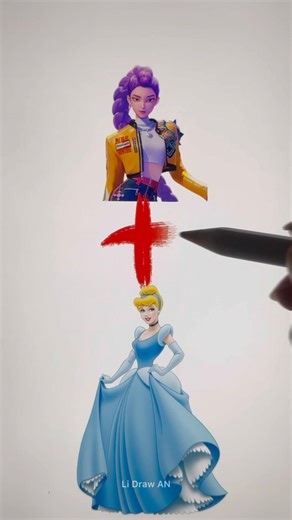 Rumi + Cinderella → Anime Style ⭐ K-Pop Demon Hunter #disney #shorts #hantrix