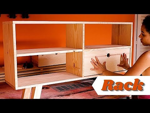 Como fazer rack com duas gavetas espaçosas.