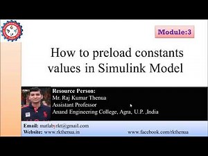How to preload constants values in Simulink model