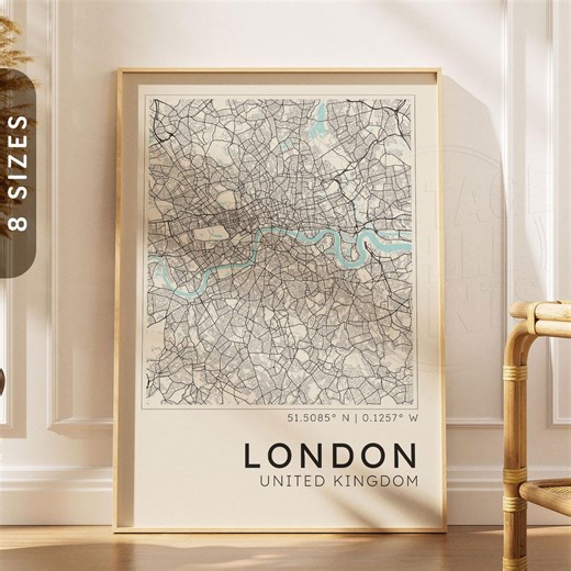 London, United Kingdom | City Map Poster - Etsy