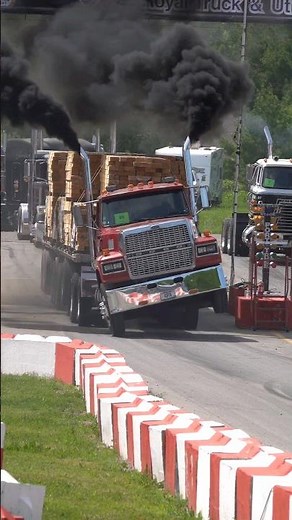 Wild Wheel Standing Ford LTL9000 Loaded Semi Drag Racing beast. #shorts