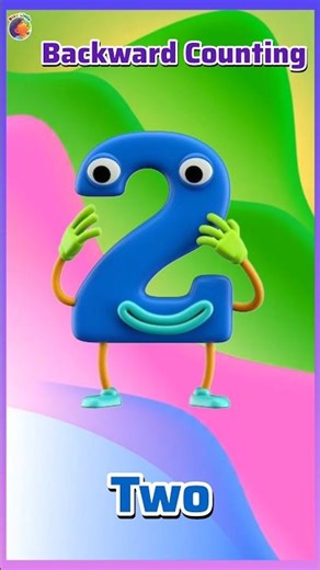 Counting backwards with funny cartoon numbers #kidslearning