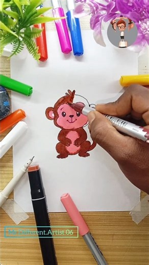 Cute Monkey Drawing 🐵 | So Adorable!#viralart #shortsfeed #art