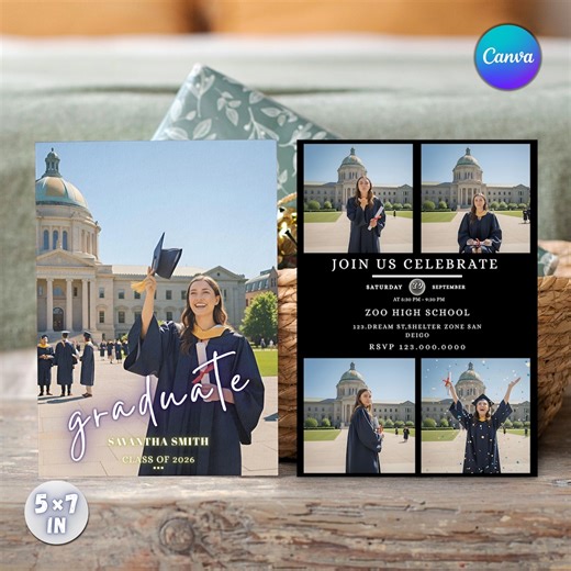 Class of 2026 Graduation Party Invitation, Blue Announcement (digital Download - Etsy