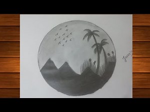 How to draw circle scenery drawing | Easy drawing in circle | Drawing tutorial