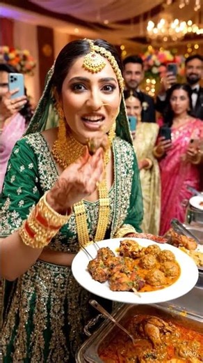 Kashmiri Bride Enjoying Traditional Wazwan Delights ❤️ | Kabab, Rista & More!