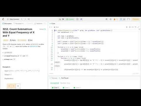 Daily leetcode problem 3212 Python C++ C Java JavaScript