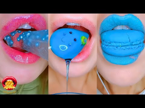 ASMR Satisfying Eating BLUE Food Mukbang 먹방