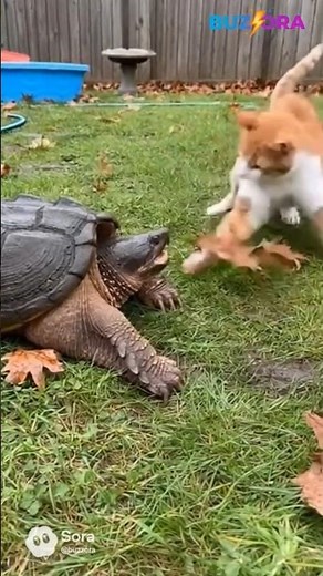 Giant Snapping Turtle vs Cat — Backyard Reflex Test!