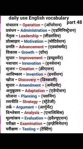 Vocabulary for Daily Conversation – Learn & Speak Confidently 👉🔥❤️ #EnglishVocabulary #LearnEnglish #DailyWords #VocabularyBuilder #FluentEnglish #AdvancedEnglish #EnglishWithHindi #EnglishLearning #WordOfTheDay #SpokenEnglish #reels #facebookreelsviral #FacebookContestReels #education #everyone #learnenglish #FreeEnglishCourse #students #English Buy ebook only 49:👉 21 दिन में English बोलना सीखे: 👉 https://rzp.io/rzp/55xk5OF5 | Learning everyday