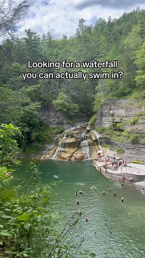 This waterfall swimming hole is the perfect place to cool off in the summer! #upstateny #waterfallswimming #eastcoasttravel #iloveny #nyhiking