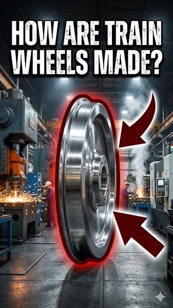 How Are Train Wheels Made in Factory? 🚆#shorts #shortvideo